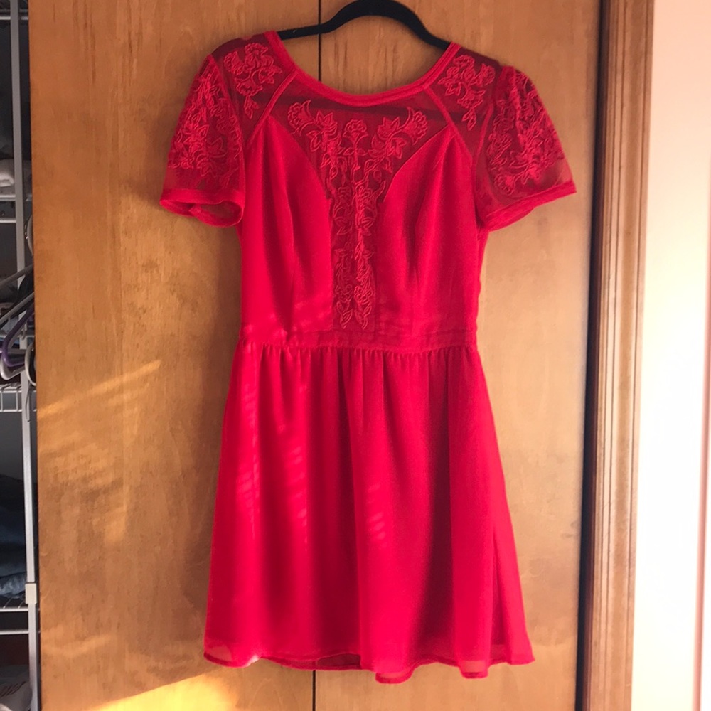 Red party dress